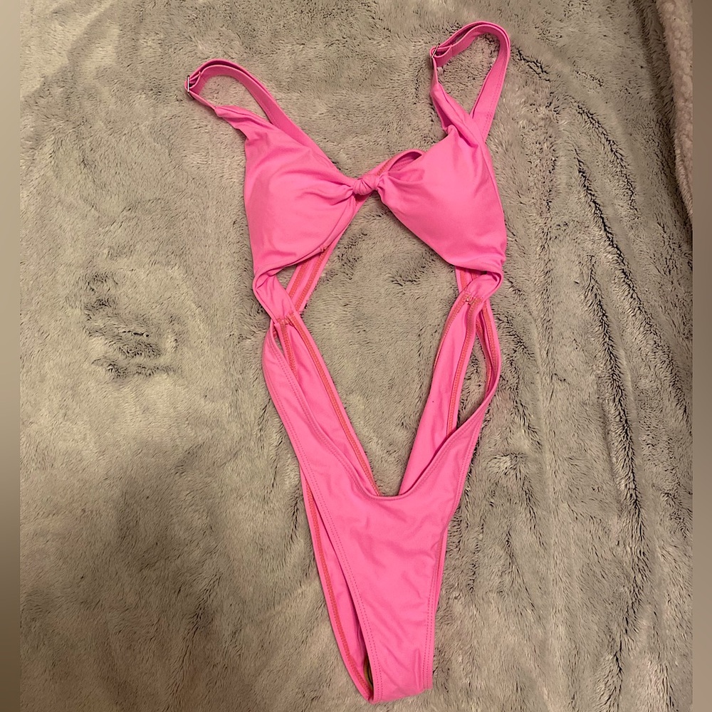 Tainehs Sexy One Piece High Cut Cheeky Thong Swimsuit